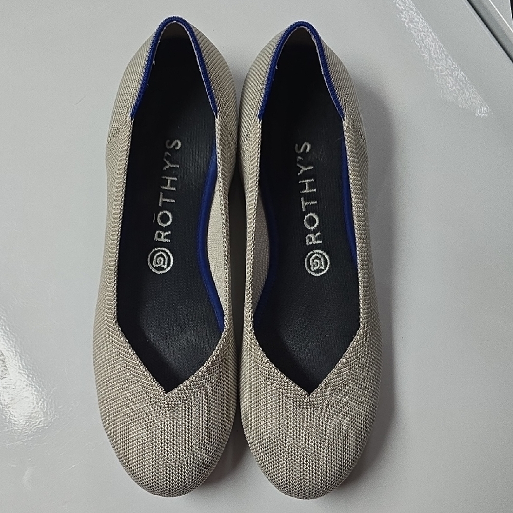 Rothy's The Flat Ballet Shoes Women's 9.5 Lightweight Comfy Eco-friendly Gray